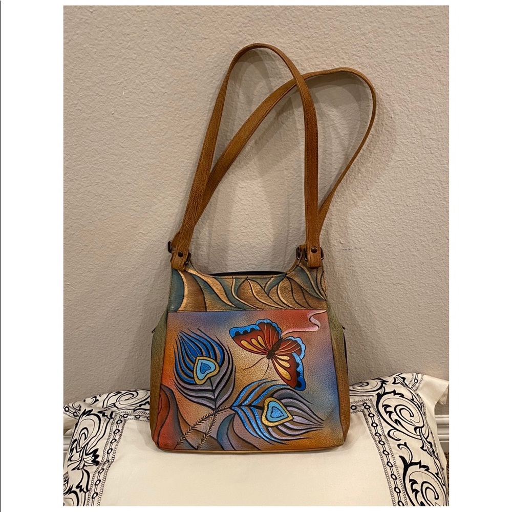 Anuschka hand painted leather shoulder bag